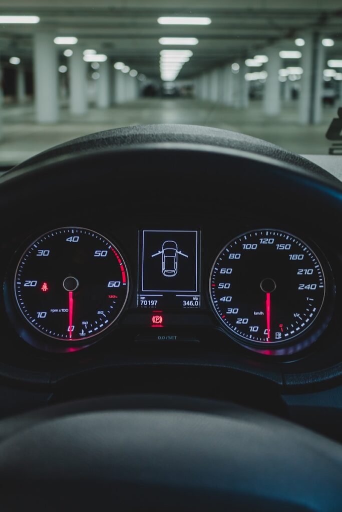 black car instrument panel cluster