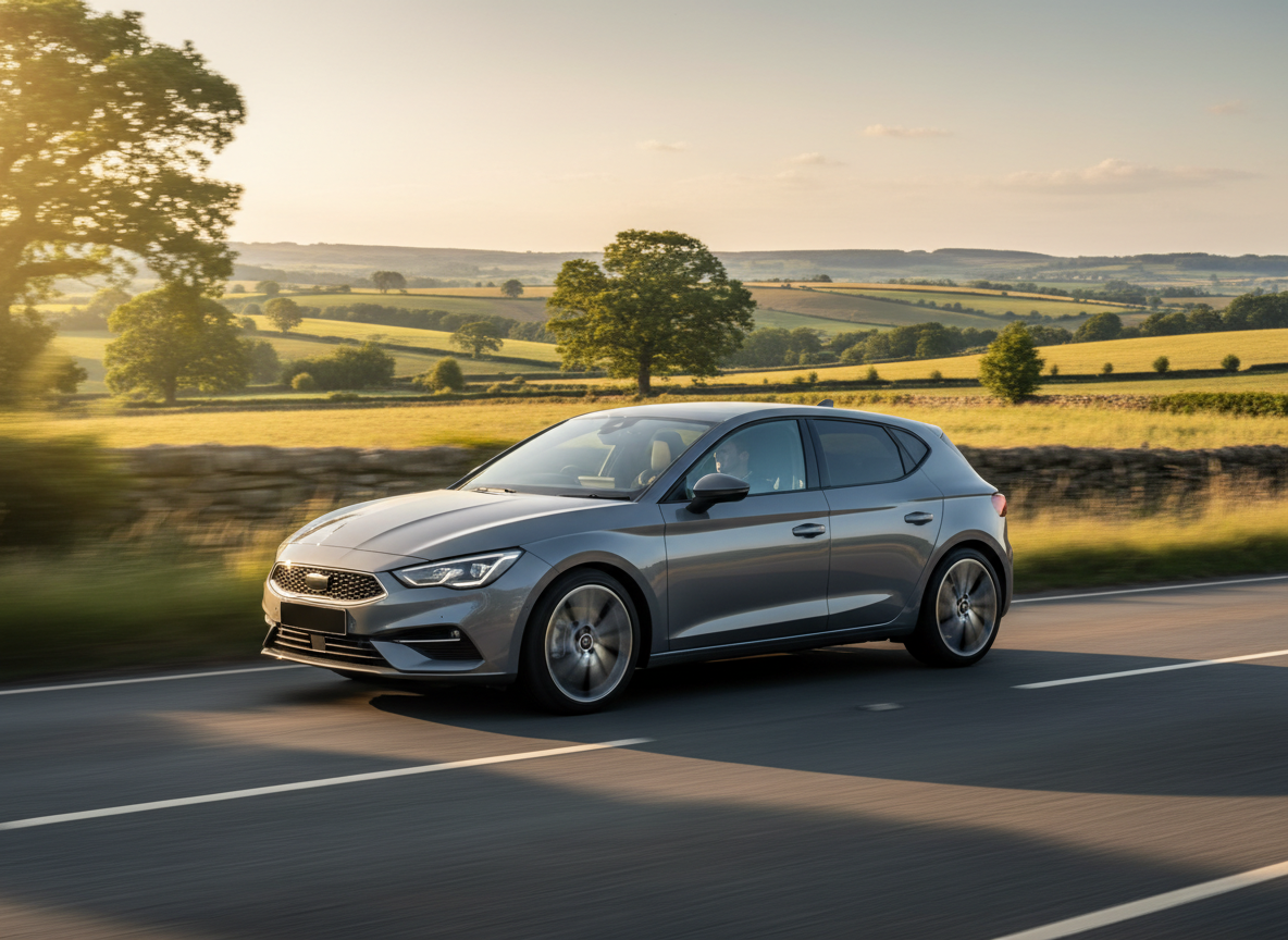 UK hatchback accelerating along an A-road after a stage 1 ECU remap